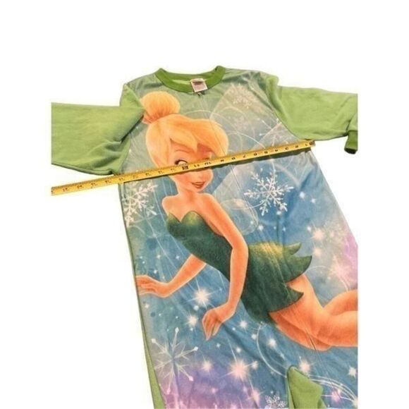 Disney Fairies Tinkerbell Footed Blanket Sleeper Pajamas Pjs Green Large - Picture 6 of 10